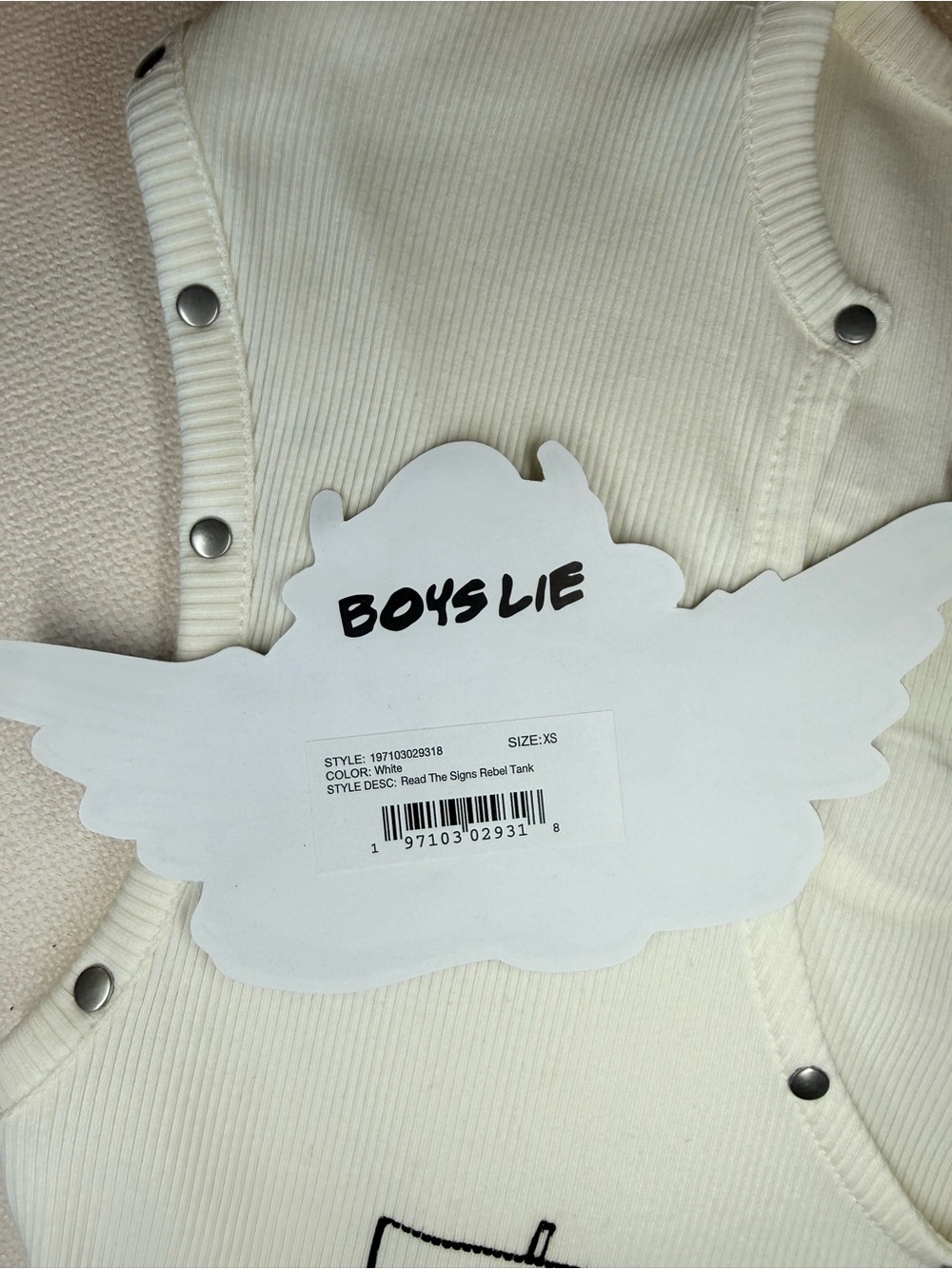 Boys Lie Read The Signs Rebel Tank Lose My Number Studded XS NWT - Picture 7 of 11